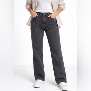 Madewell Slim Straight Washed Black Denim Jeans